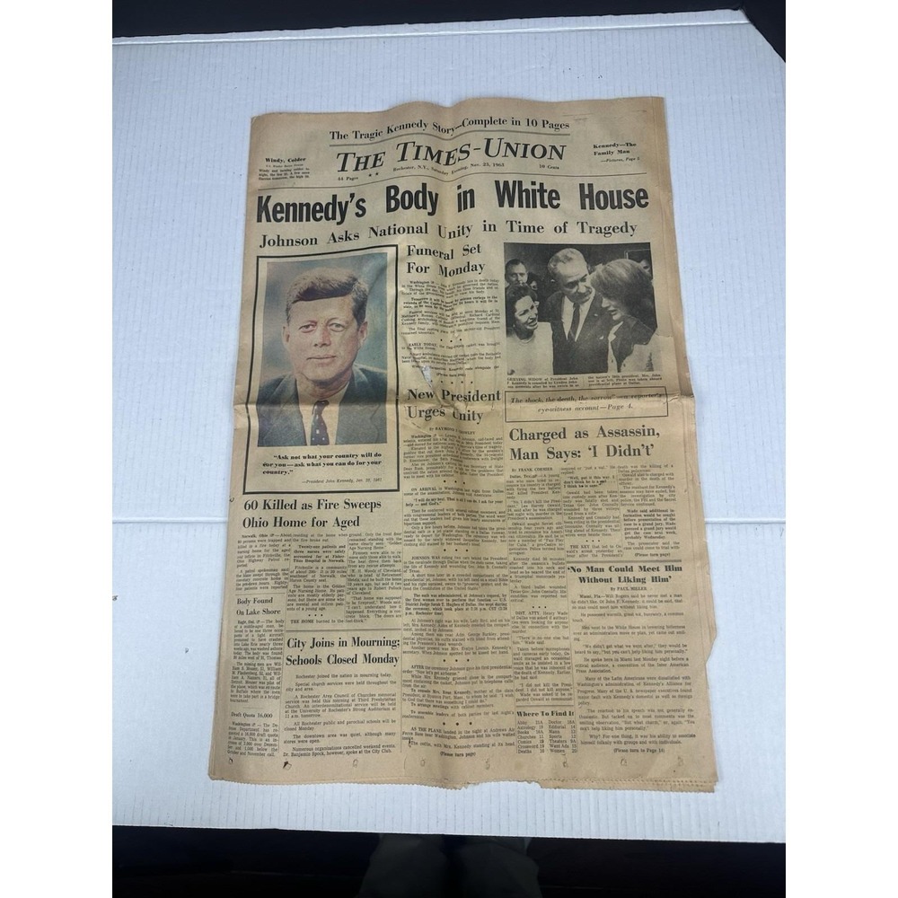 The‎ Times-Union November 23 1963 John F Kennedy Assassination